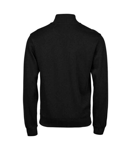 Tee Jays Mens Ribber Interlock Half Zip Sweatshirt (Black) - UTPC6451