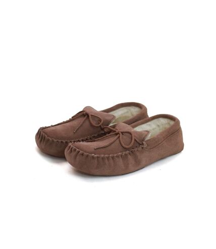 Eastern Counties Leather Unisex Wool-blend Soft Sole Moccasins (Camel) - UTEL182