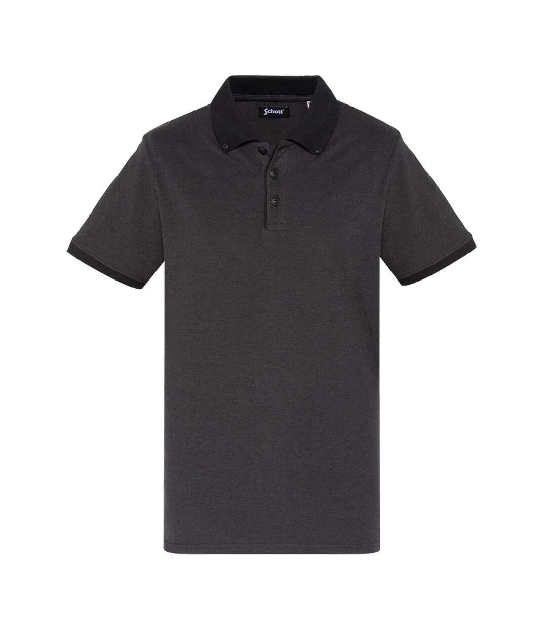 Polo noir homme schott pspeny-1