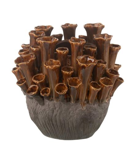 Vase en Porcelaine Anémone 28cm Marron