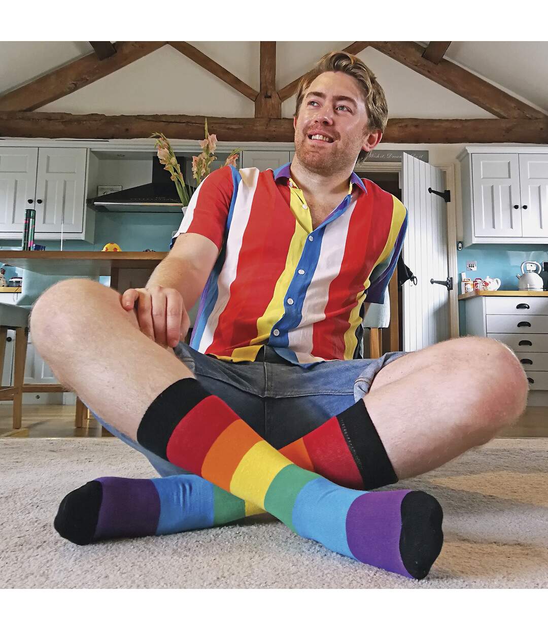 Mens Rainbow Socks & Boxers Set | 4 Pack Boxers & 3 Pack Striped Novelty Socks-4