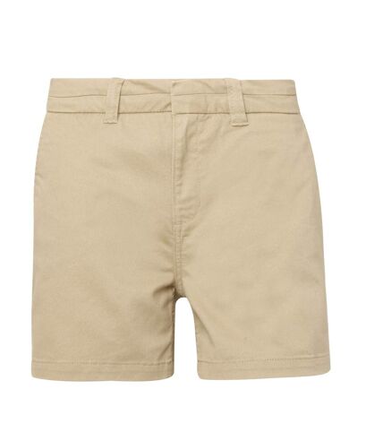 Asquith & Fox Womens/Ladies Classic Fit Shorts (Khaki)