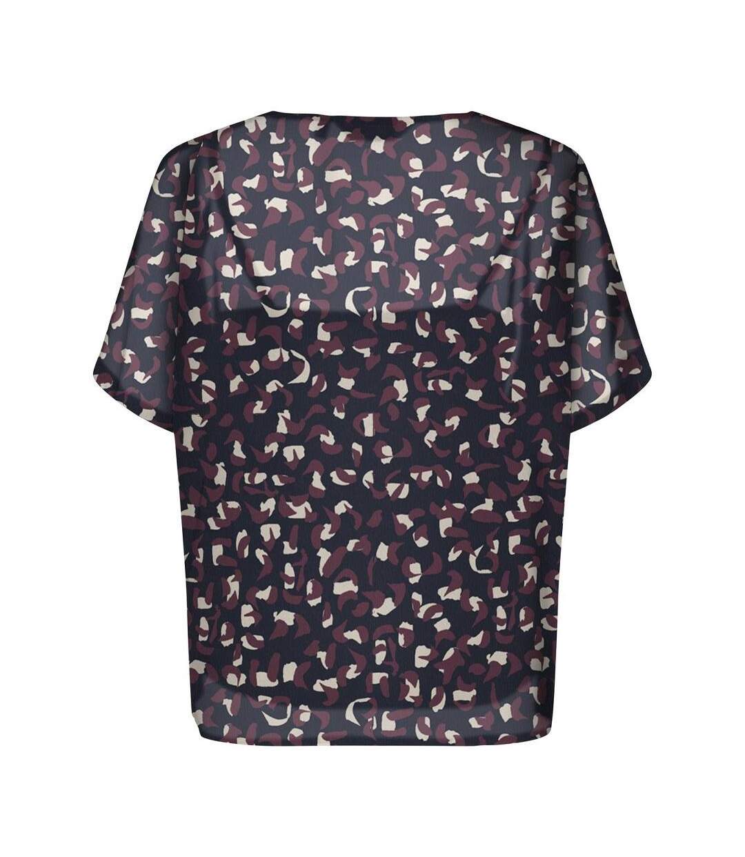 Blouse marine/bordeaux femme only tasha-2