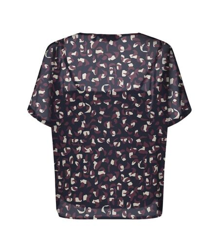 Blouse marine/bordeaux femme only tasha