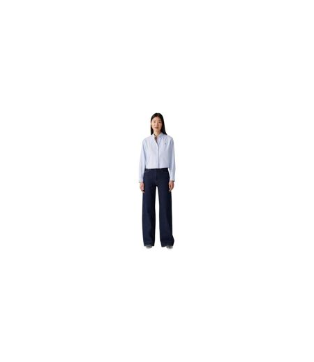 Womens/ladies Cotton Blend Wide Leg Jeans Shaded Blue Levis