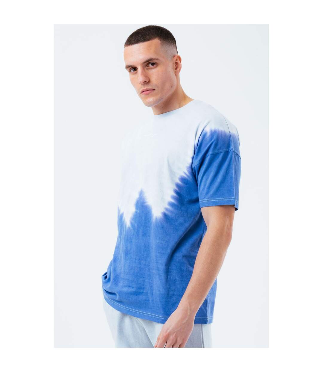 Hype Mens Tie Dye Oversized T-Shirt (Gray/Navy)
