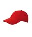 Casquette de baseball en coton brossé pour enfants et adolescents rouge L-Merch-2
