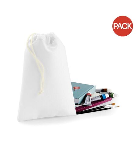 Lot de 2  Sac avec cordon de serrage m blanc Bagbase