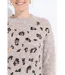 Robe pull col rond motifs animaliers en sequins-3
