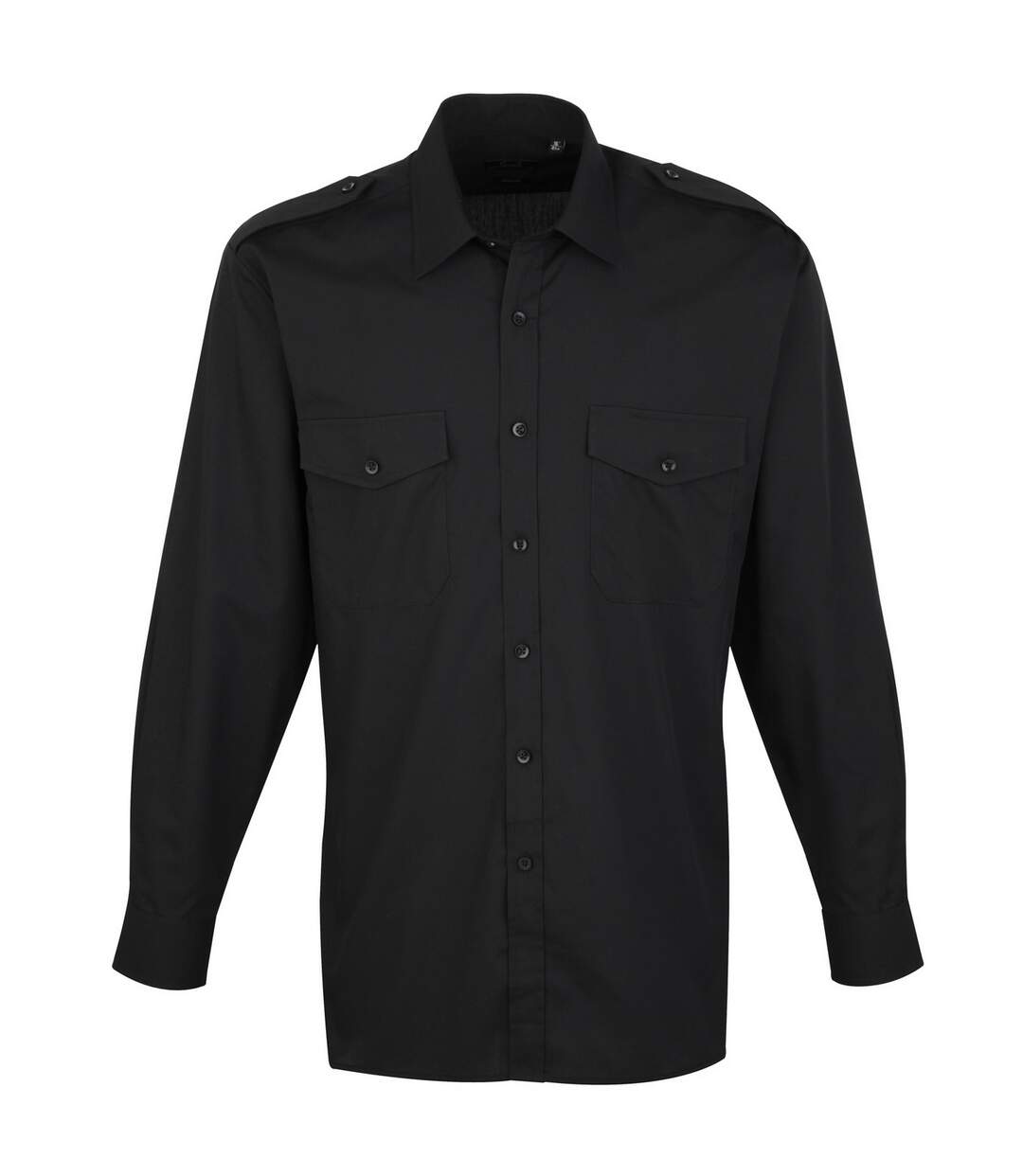 Chemise De Pilote À Manches Longues Homme Noir Premier-2