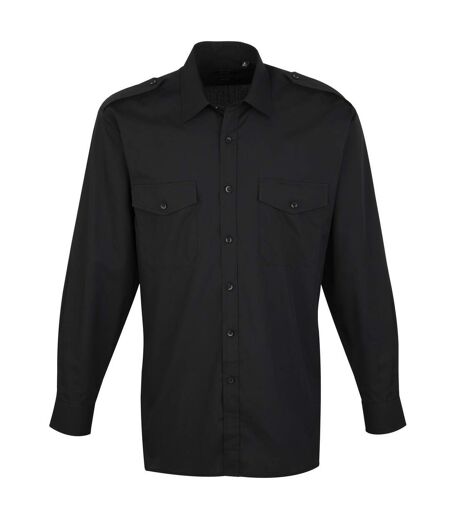 Chemise De Pilote À Manches Longues Homme Noir Premier
