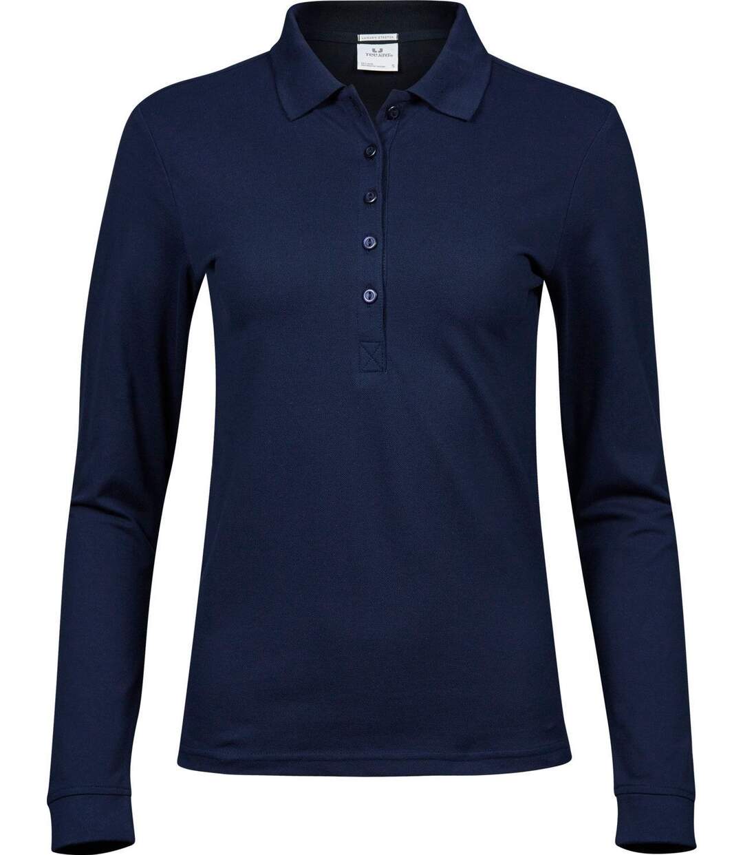 Polo femme luxury stretch - 146 - bleu marine - manches longues