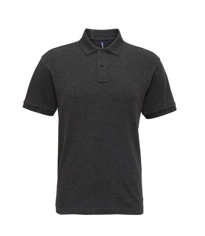 Asquith & Fox Mens Super Smooth Knit Polo Shirt (Black Heather)