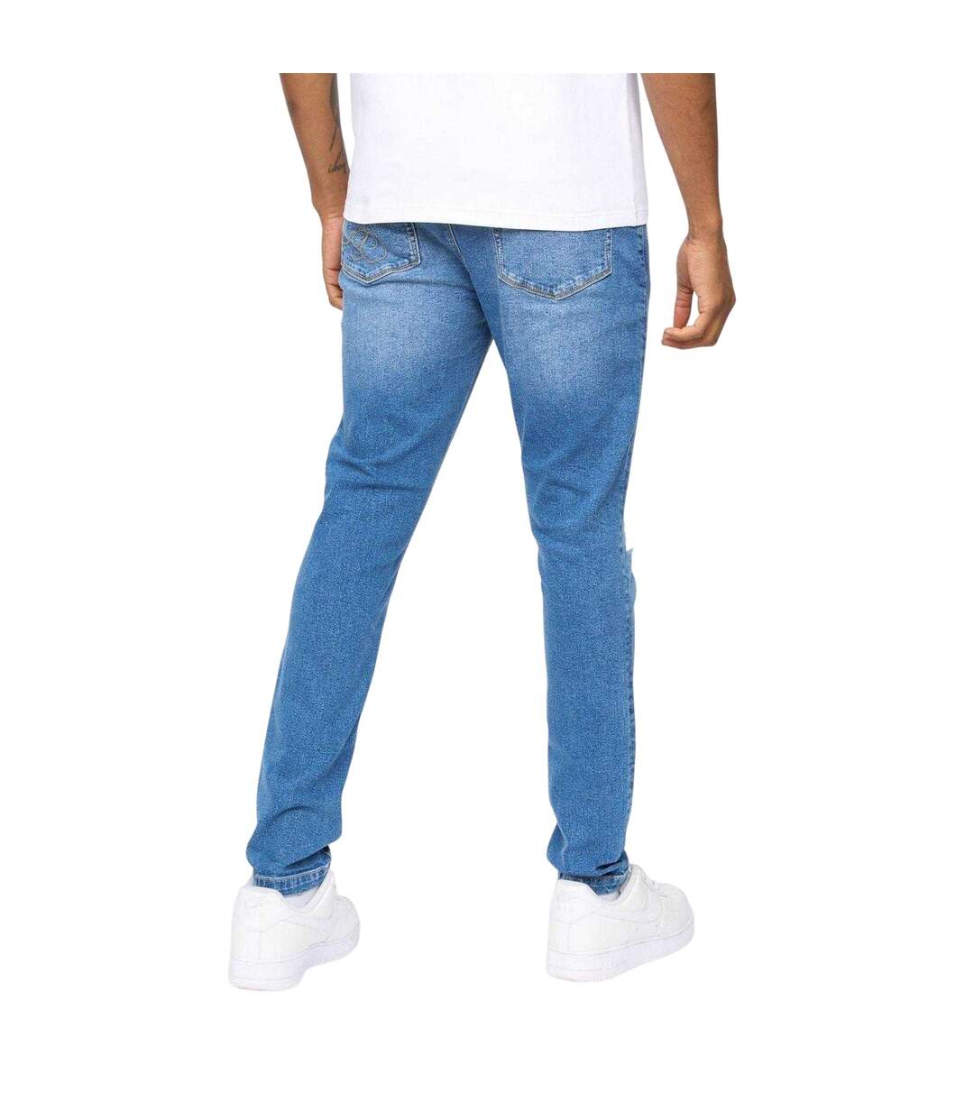 Mens Roke Skinny Jeans Washed Blue SikSilk-3