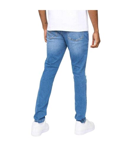 Mens Roke Skinny Jeans Washed Blue SikSilk