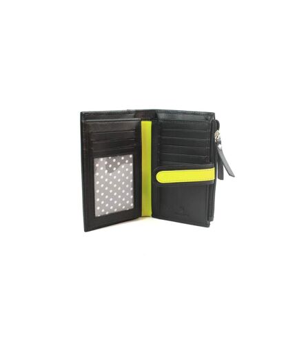 Eastern Counties Leather Womens/Ladies Contrast Leather Coin Purse (Black/Lime) (One Size)