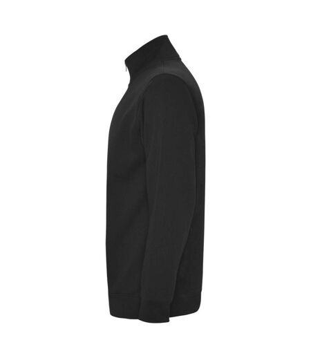 Mens Aneto Quarter Zip Sweatshirt Solid Black Roly