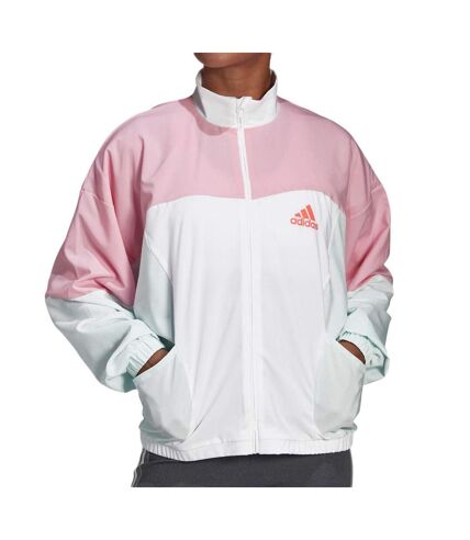 Veste de survêtement Rose/Blanc Femme Adidas Colorblock - XS