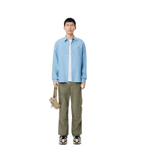 Mens Regular Long-sleeved Shirt Pastel Cornflour Blue Lacoste