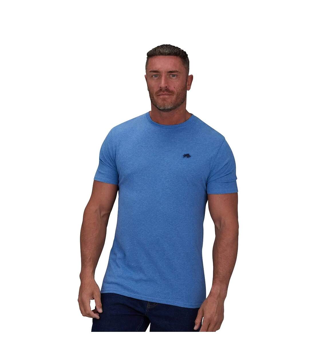 Mens Classic Organic T-shirt Denim Blue Raging Bull-3