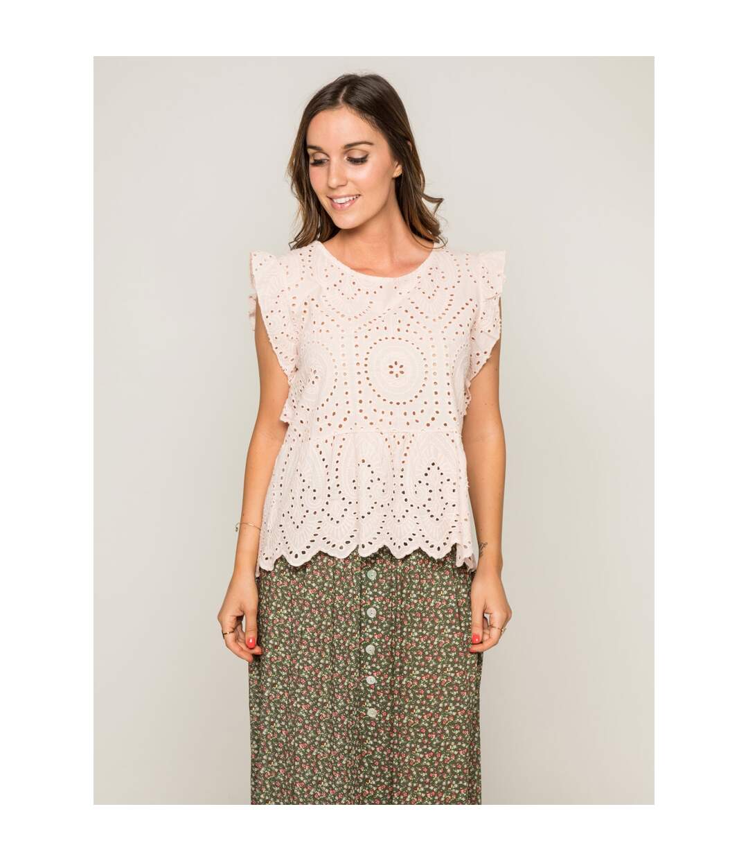 Top col rond broderies anglaises FOUE - Dona X Lisa-1