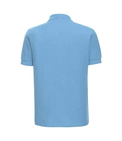 Mens ultimate cotton pique polo shirt sky blue Russell