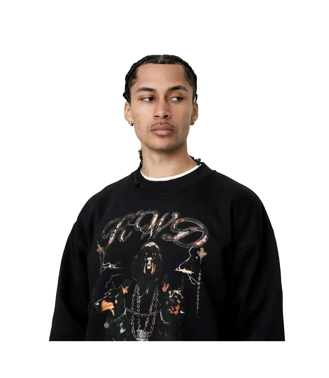Mens Studio Dogs Of Sin Crew Neck Sweatshirt Black Kings Will Dream-4