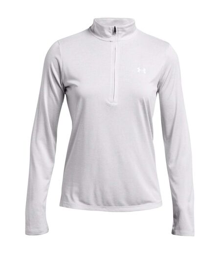 Womens/ladies Tech Textured Half Zip Top Halo Grey Under Armour