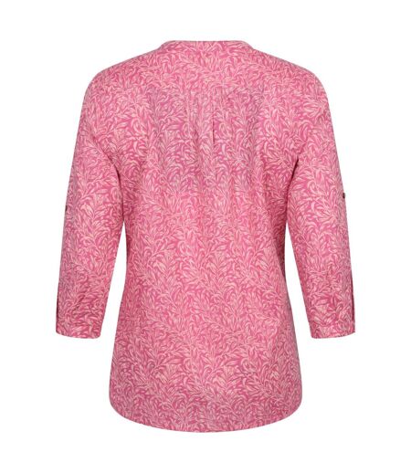 Womens/ladies petra floral 3/4 sleeve shirt bright pink Mountain Warehouse