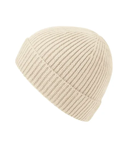 Bonnet Côtelé Engineered Unisexe Blanc Cassé Beechfield