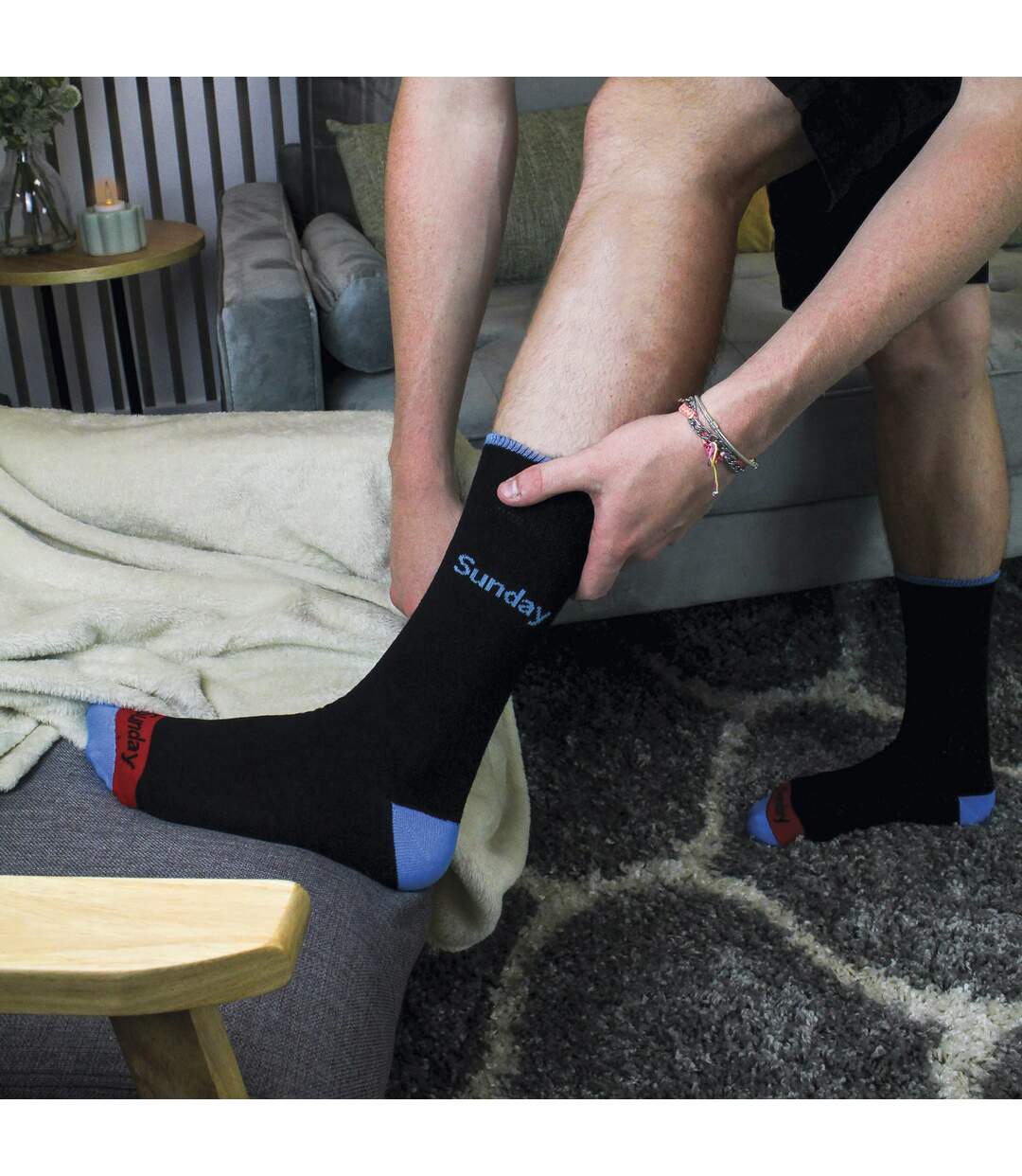 7 Pack Mens Days Of The Week Novelty Cotton Socks-5