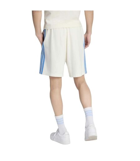 Mens Essentials French Terry 3 Stripes Shorts White Blue Adidas