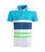 Mens sunbury stripe organic cotton polo shirt ocean Weird Fish-1