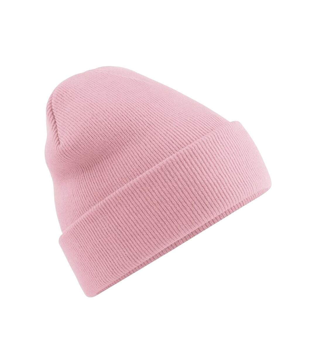 Bonnet tricoté unisexe rose pâle Beechfield