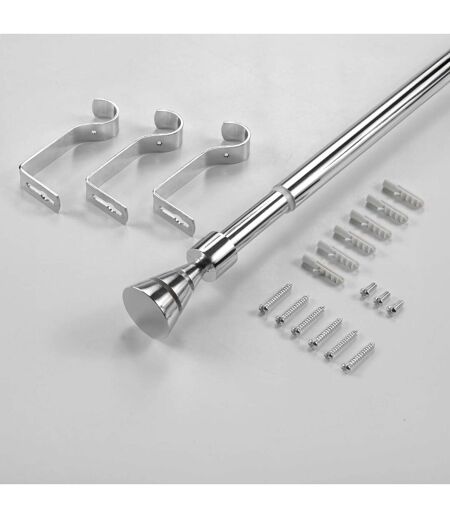 Kit de tringle à rideaux extensible Quasar - L210 /L380 cm - Chromé