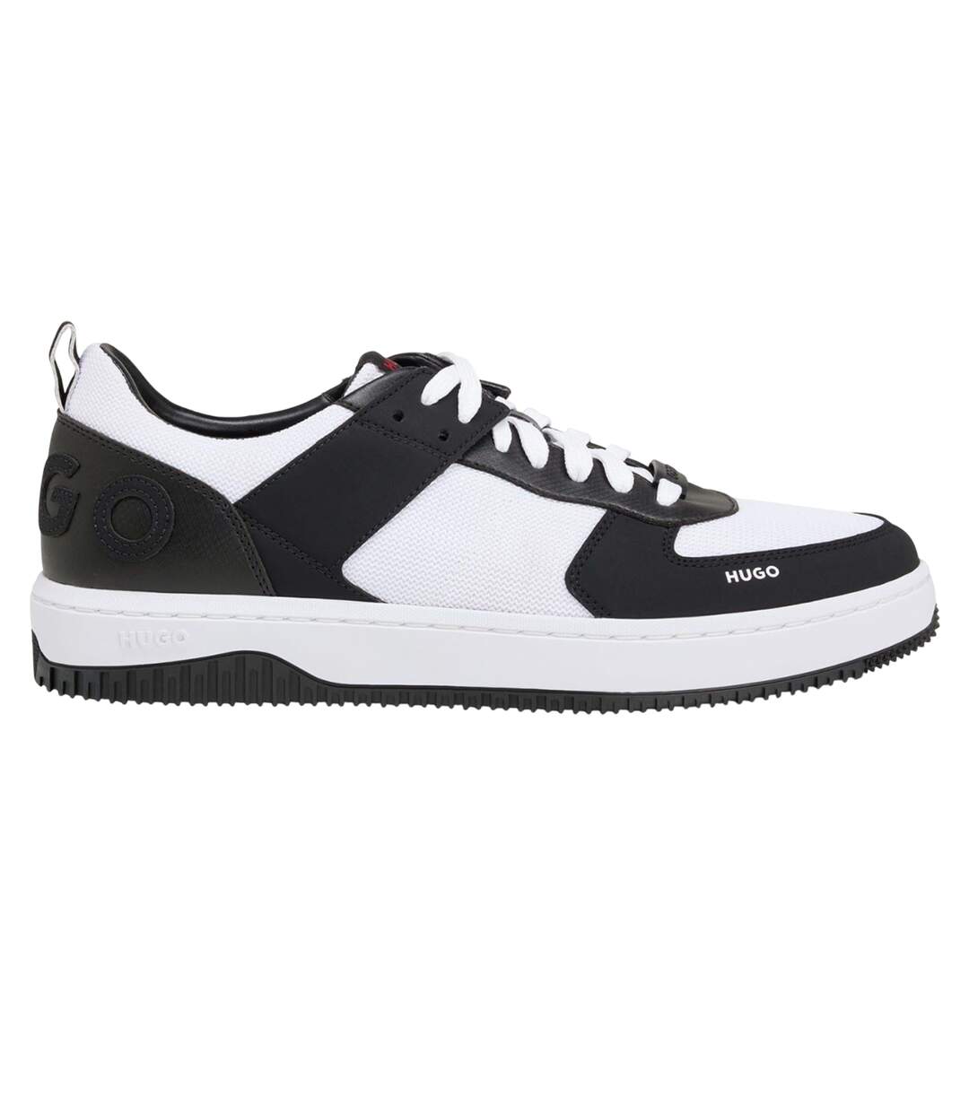 Mens Kilian Leather Trainers Charcoal Hugo-3