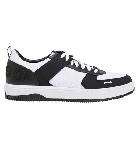 Mens Kilian Leather Trainers Charcoal Hugo