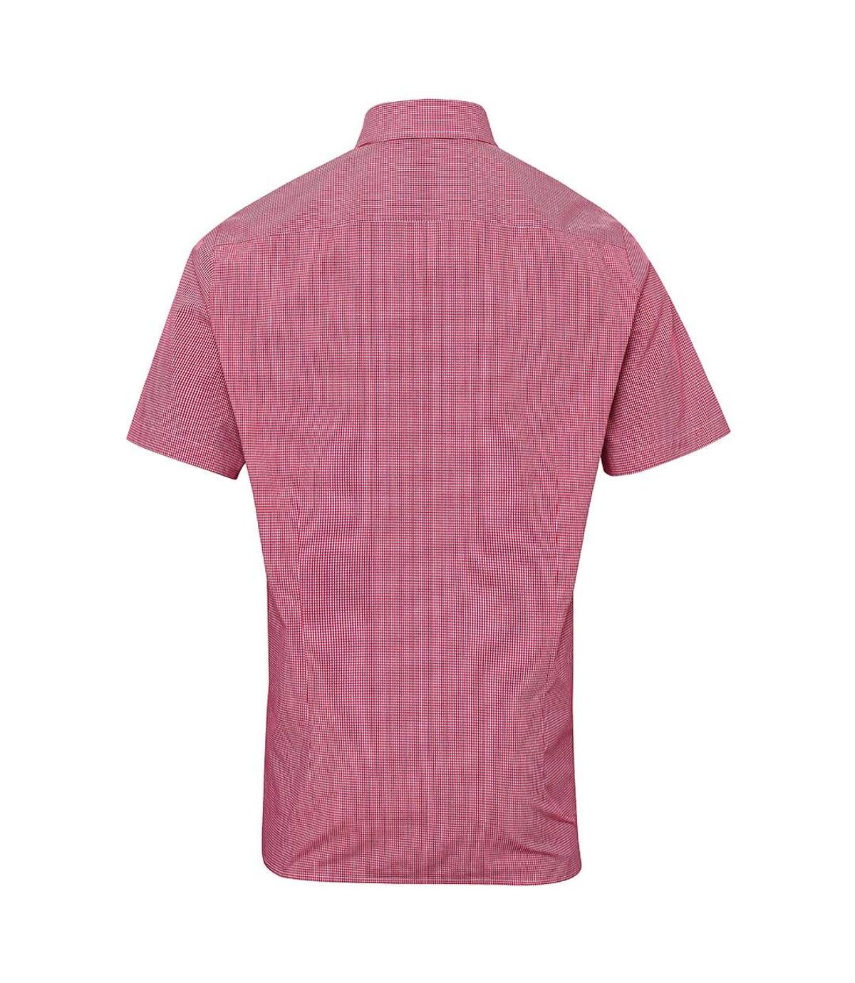 Premier Mens Gingham Short Sleeve Shirt (Red/White) - UTPC3100