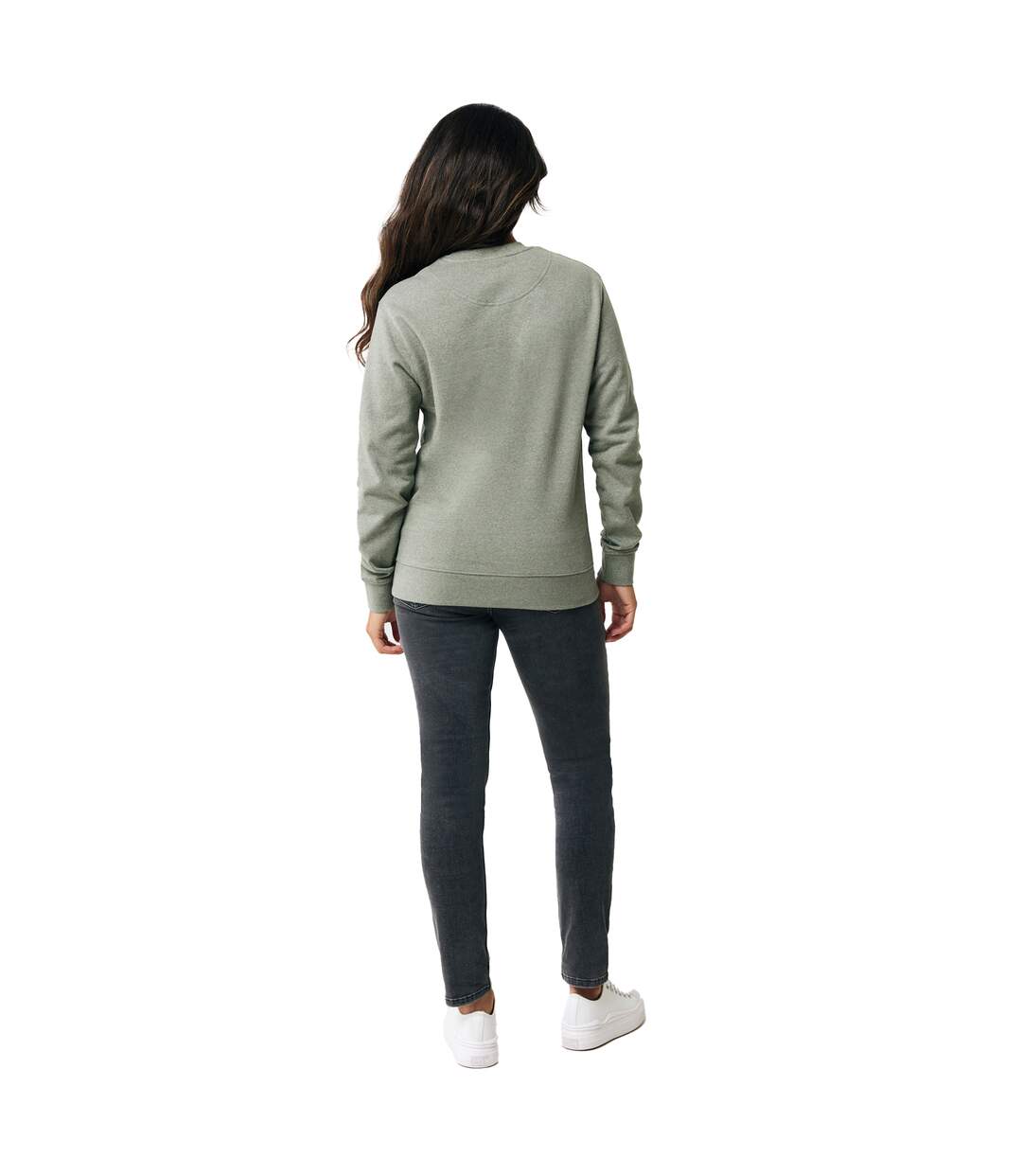 Unisex adult denali recycled cotton undyed sweatshirt heather green Iqoniq-4