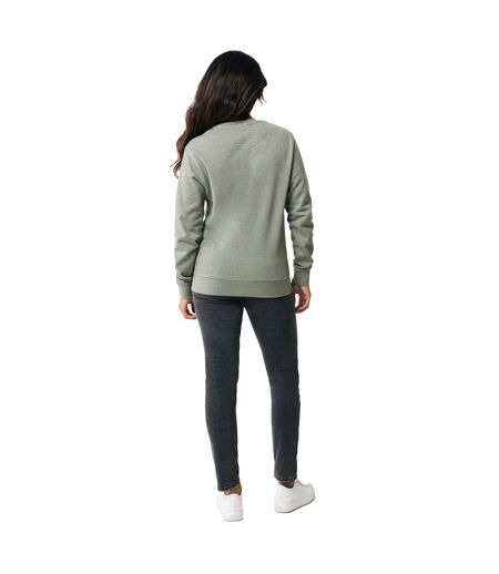 Unisex adult denali recycled cotton undyed sweatshirt heather green Iqoniq