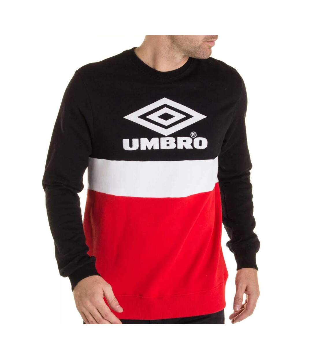 Sweat Noir/Rouge Homme Umbro Street Crew-1