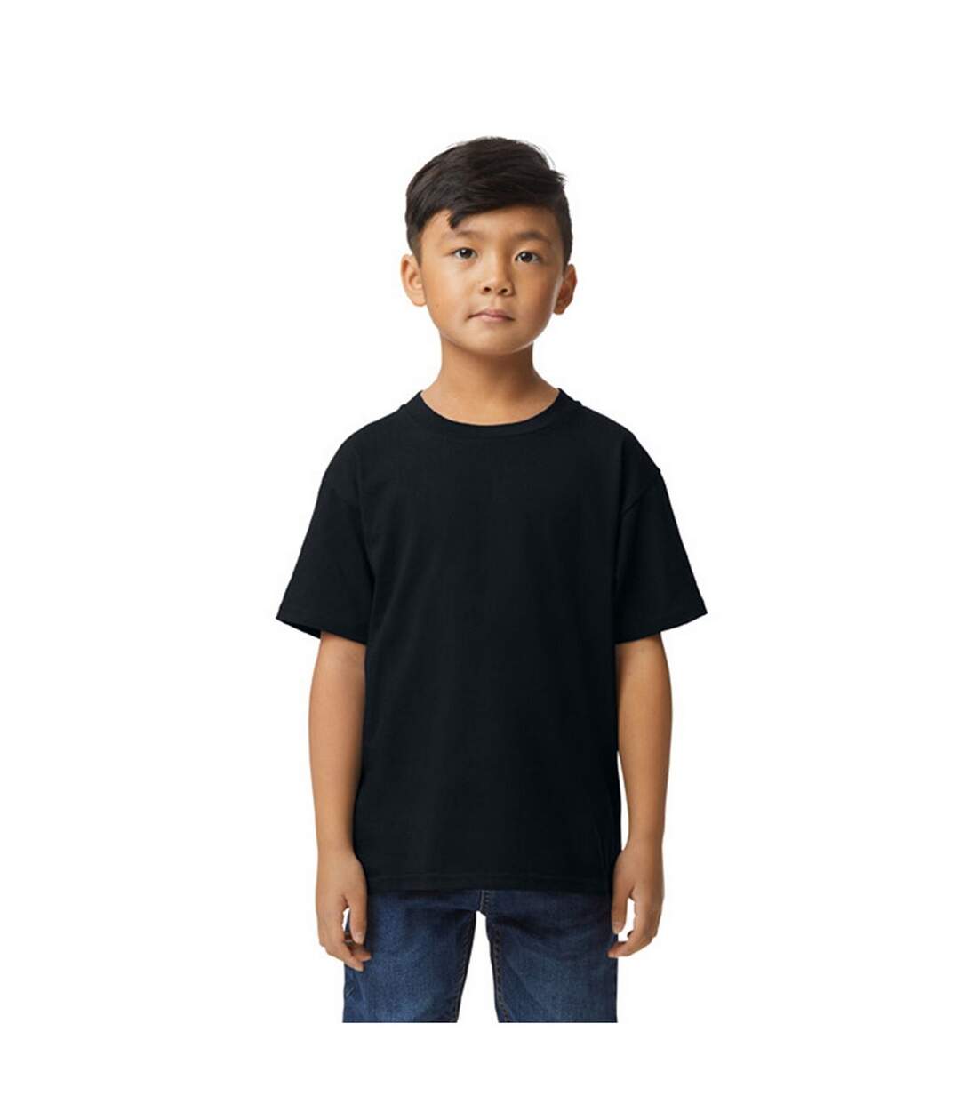 T-shirt softstyle enfant noir Gildan-1