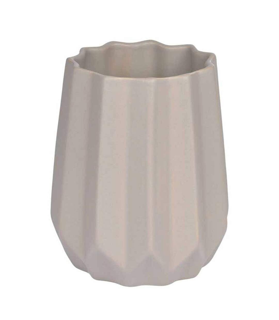 Vase Déco en Céramique Origami 15cm Taupe-1