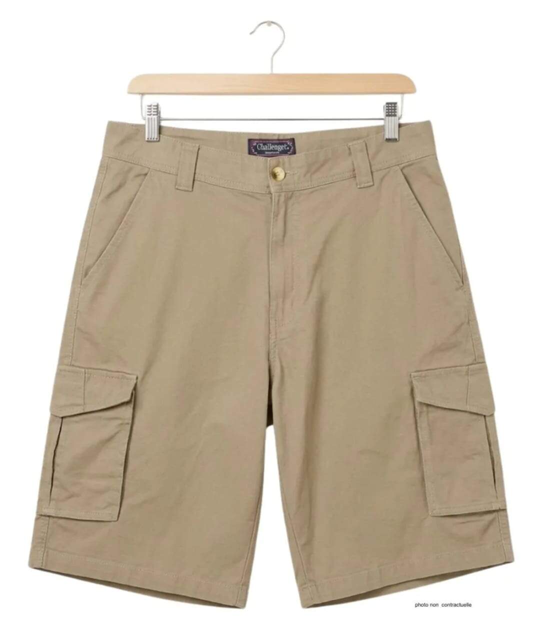 CHALLENGER INDIANA1 : Bermuda homme en coton stretch beige robuste et extensible-2