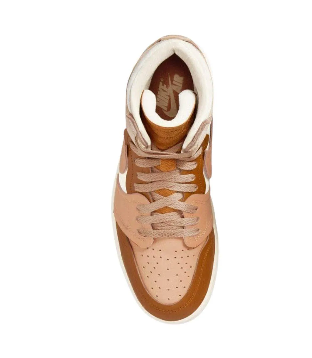 Womens/ladies Air Jordan 1 Leather High-top Trainers Brown Nike-4