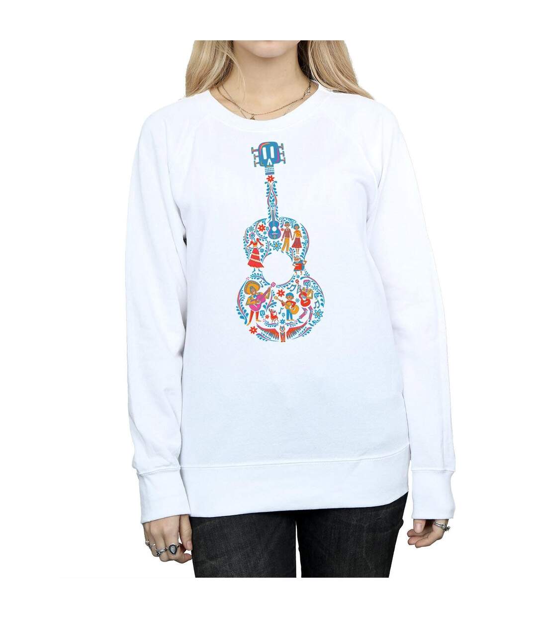 Disney Sweat-shirt à motif de guitare Coco Femmes/Dames (Blanc) - UTBI3540-3