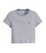Womens/ladies Essential Sporty Striped Crop Top Cloud Dancer Levis-2