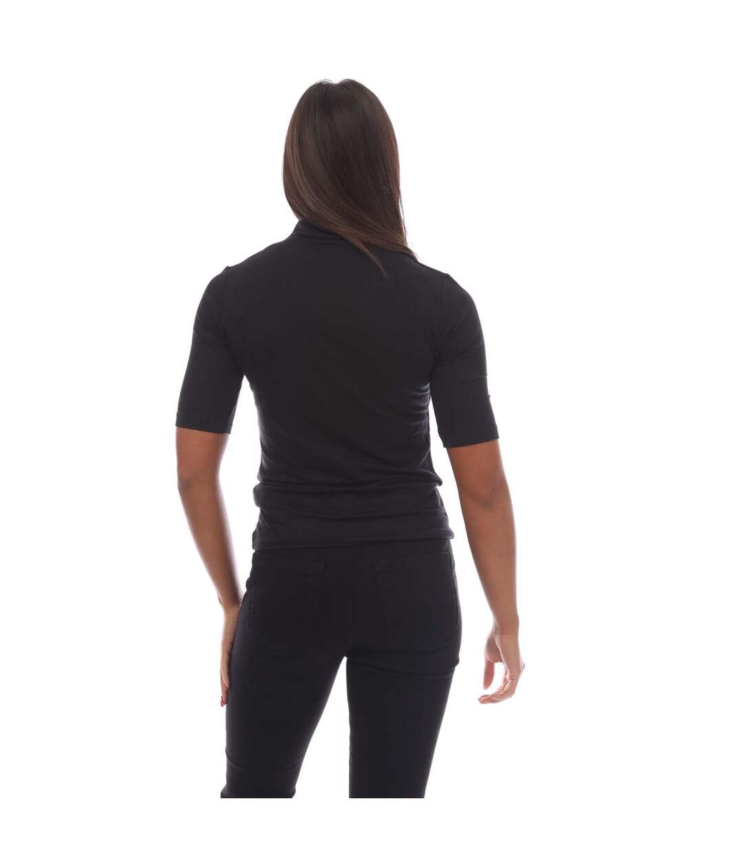 T-shirt etikat femme noir Boss-2