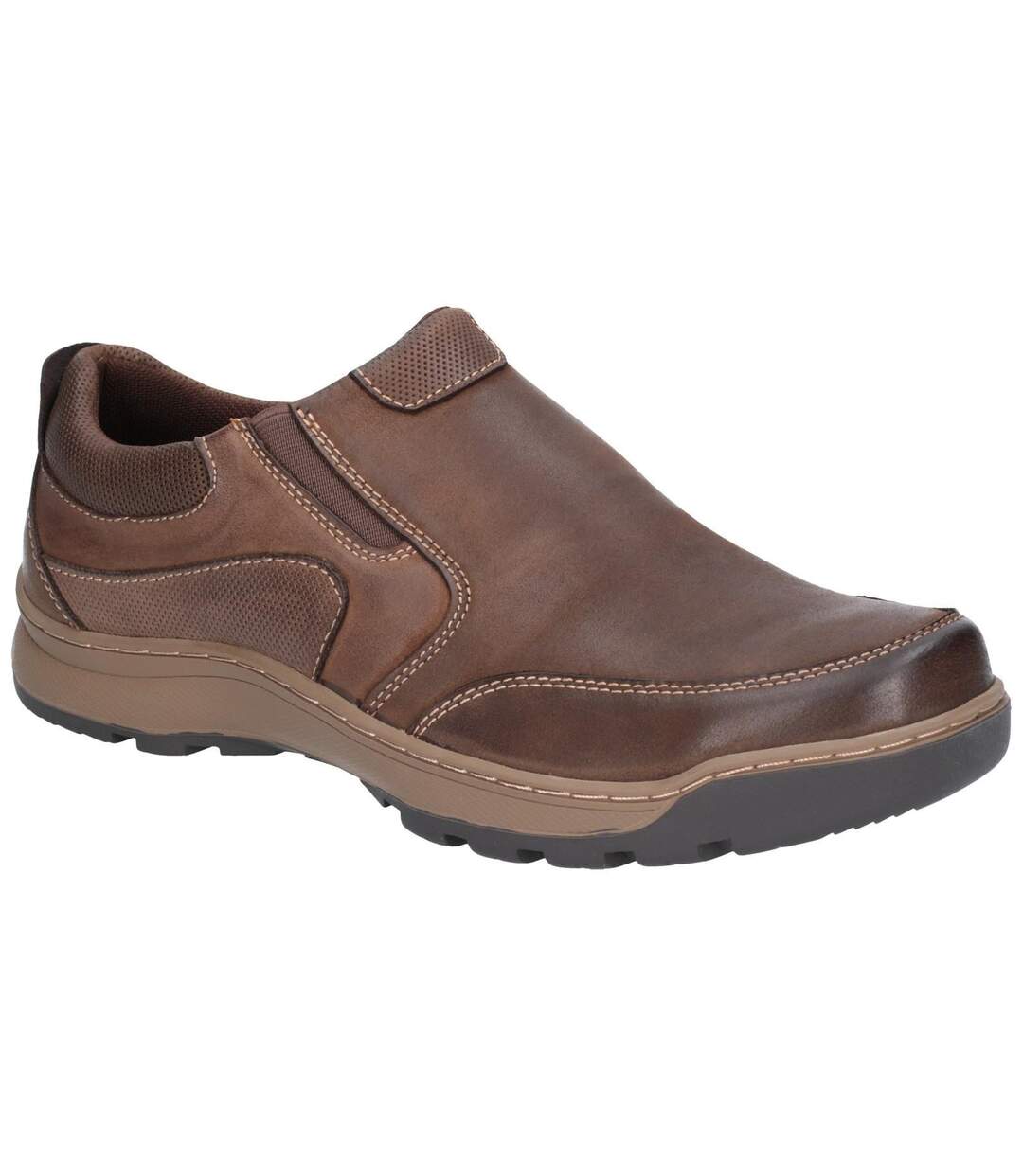 Hush Puppies Mens Jasper Slip On Leather Shoes (Brown) - UTFS6073-1