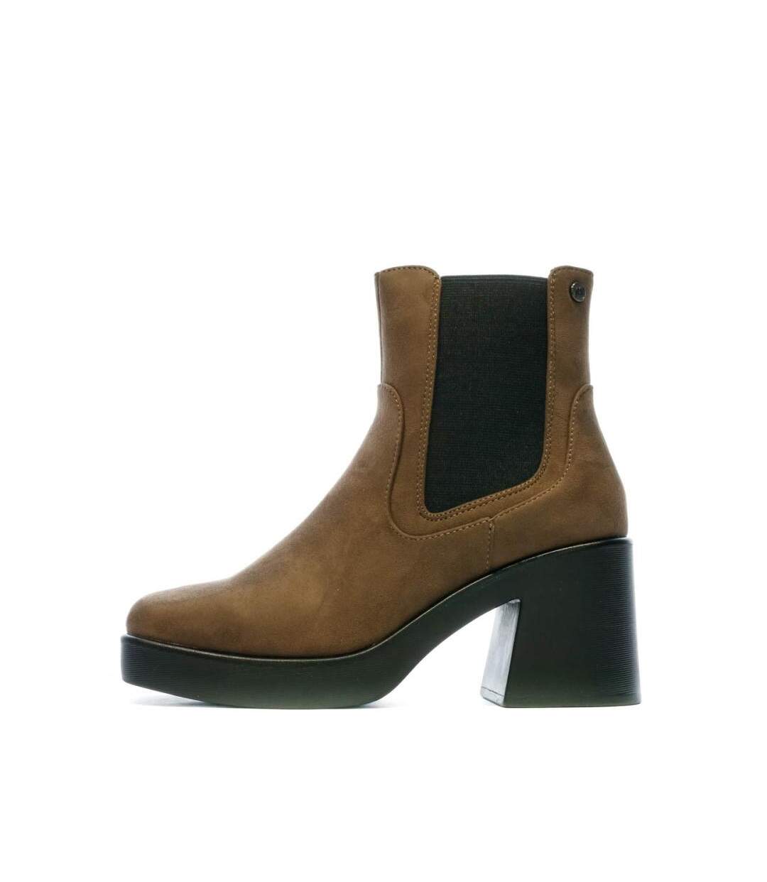 Bottines marron femme xti chelsea-1